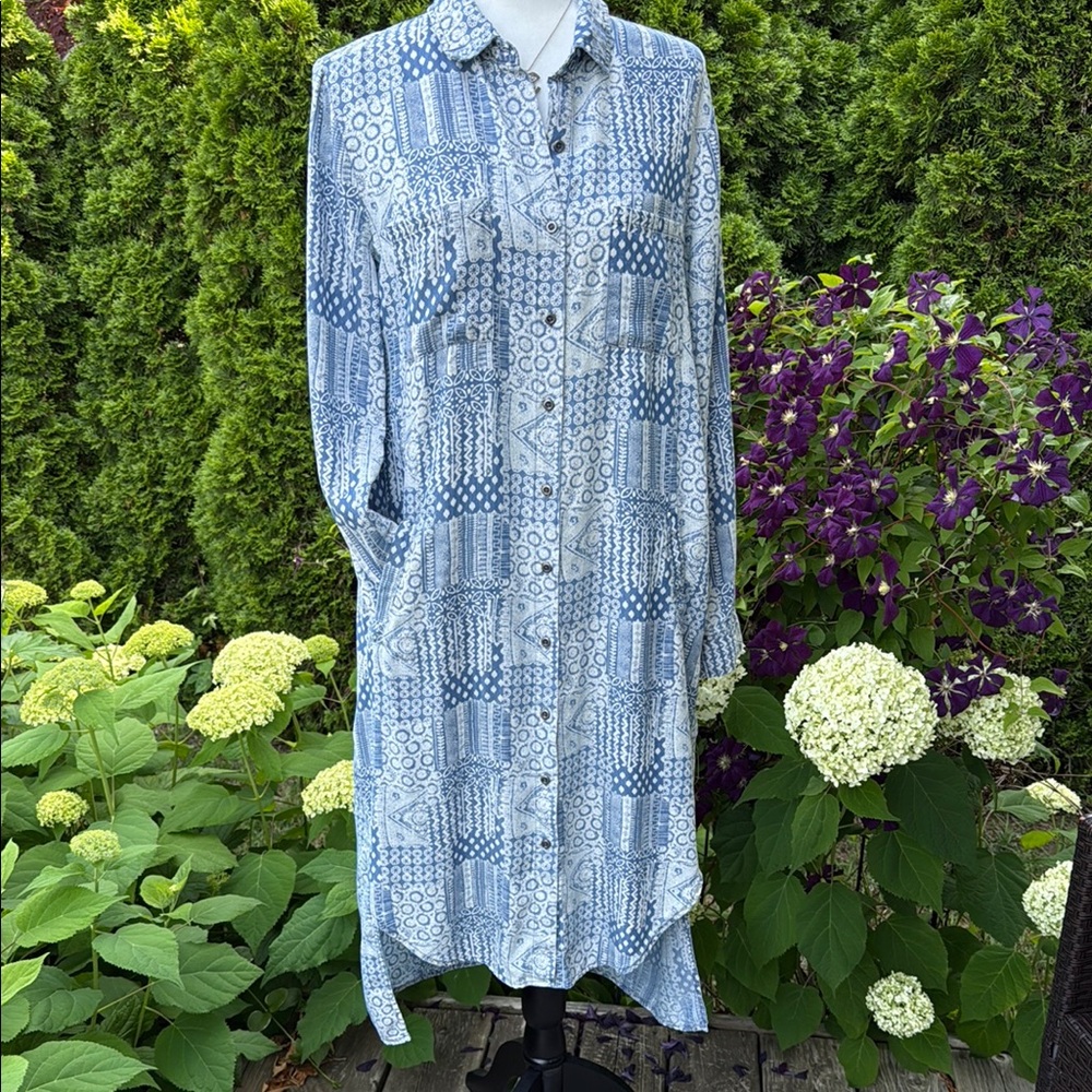 Gorgeous Collar Dress Shirt Dress Super Soft Denim Feel by Standard Grace
